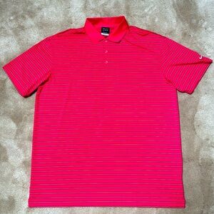 Nike Men’s Golf Polo UV Protective Dr- fit NWT Red stripe XXL